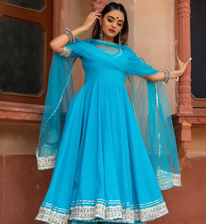 Sky Blue Anarkali Dress