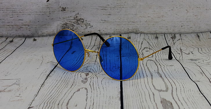 blue frame spectacles